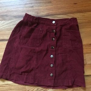 red corduroy skirt